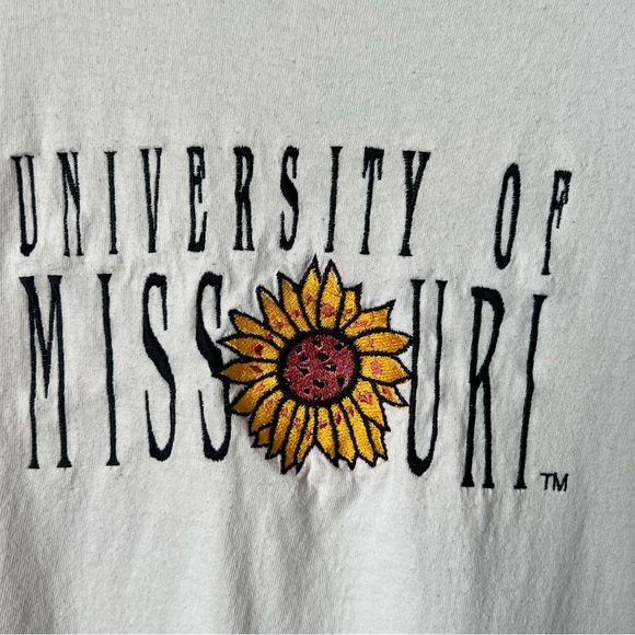 Vintage XL University of Missouri Single Stitch Short Sleeve Crewneck Sunflower - Picture 3 of 9
